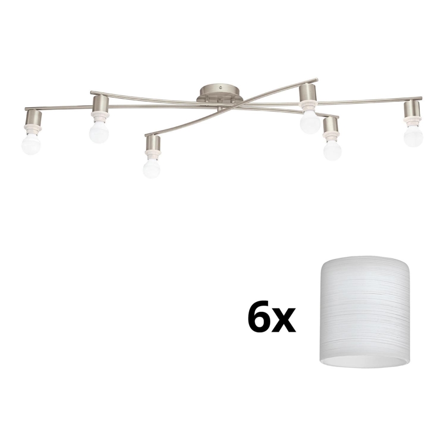 Eglo - Светодиодный потолочный светильник MY CHOICE 6xE14/4W/230V матовый хром/белый