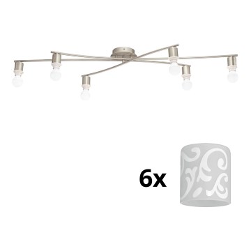 Eglo - Светодиодный потолочный светильник MY CHOICE 6xE14/4W/230V матовый хром/белый