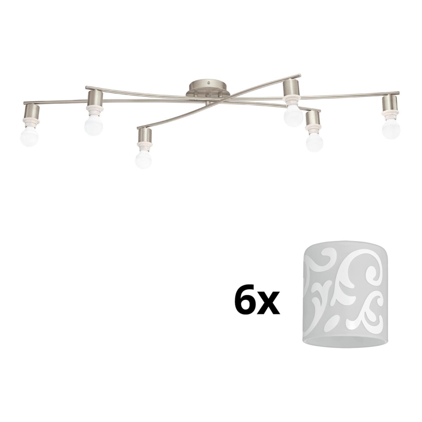 Eglo - Светодиодный потолочный светильник MY CHOICE 6xE14/4W/230V матовый хром/белый