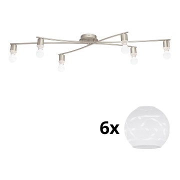 Eglo - Светодиодный потолочный светильник MY CHOICE 6xE14/4W/230V матовый хром/белый
