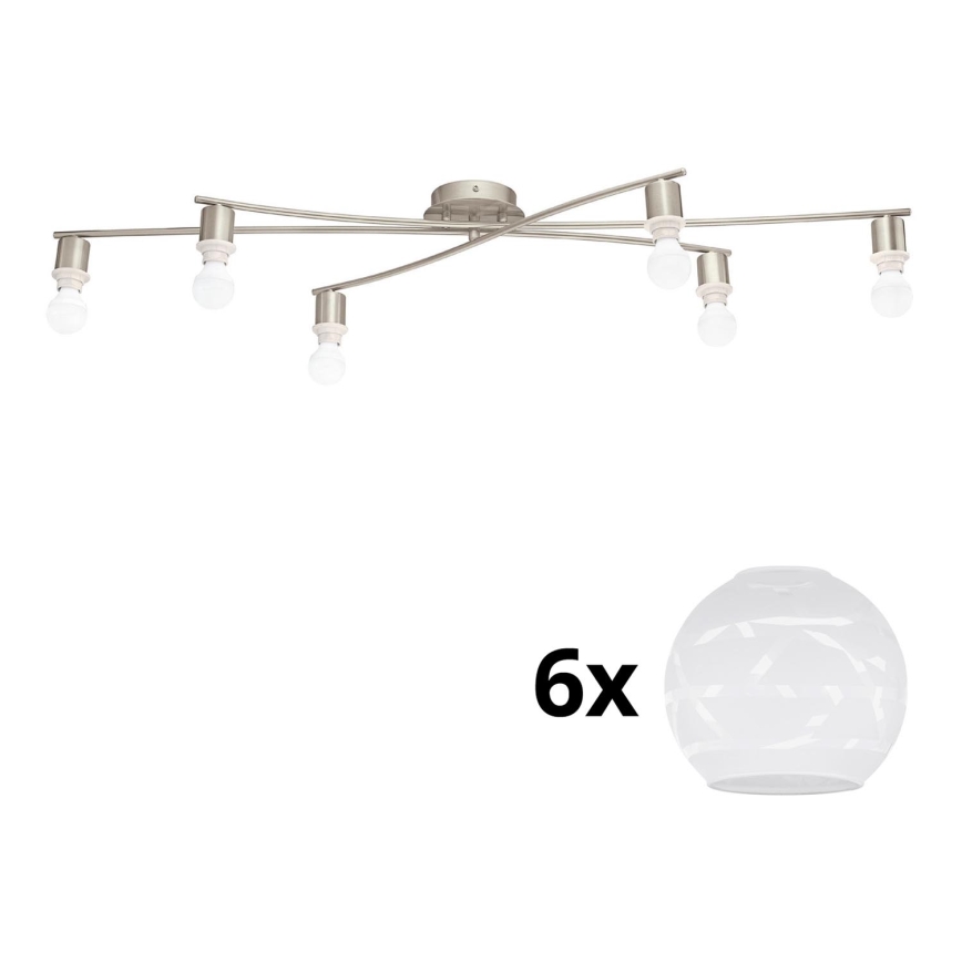 Eglo - Светодиодный потолочный светильник MY CHOICE 6xE14/4W/230V матовый хром/белый