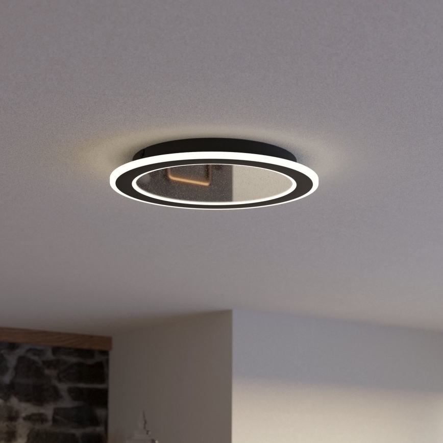 Eglo - Светодиодный потолочный светильник с регулированием яркости LED/20W/230V 2700-6500K черный + дистанционное управление