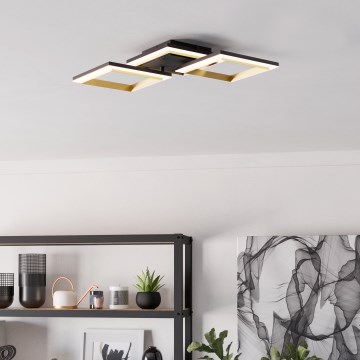 Eglo - Светодиодный потолочный светильник с регулированием яркости LED/20W/230V 4000K черный/золотистый