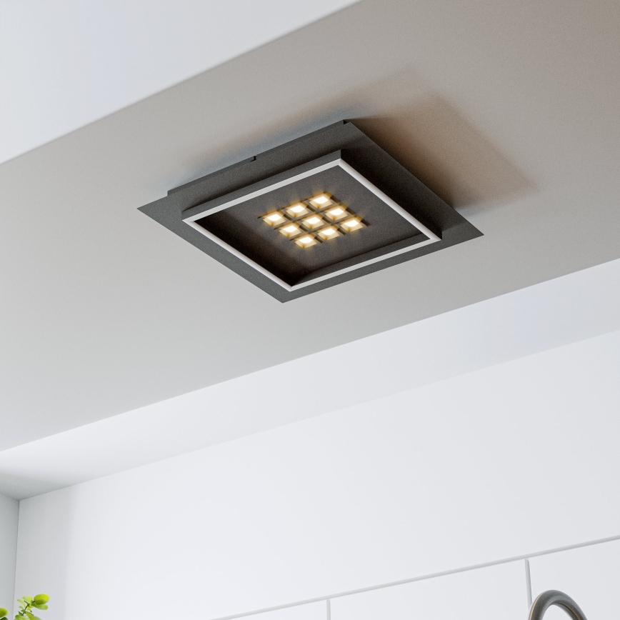 Eglo - Светодиодный потолочный светильник с регулированием яркости LED/21,4W/230V 2700-6500K черный + дистанционное управление