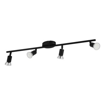Eglo - Светодиодный точечный светильник 4xGU10/2,8W/230V 3000K черный