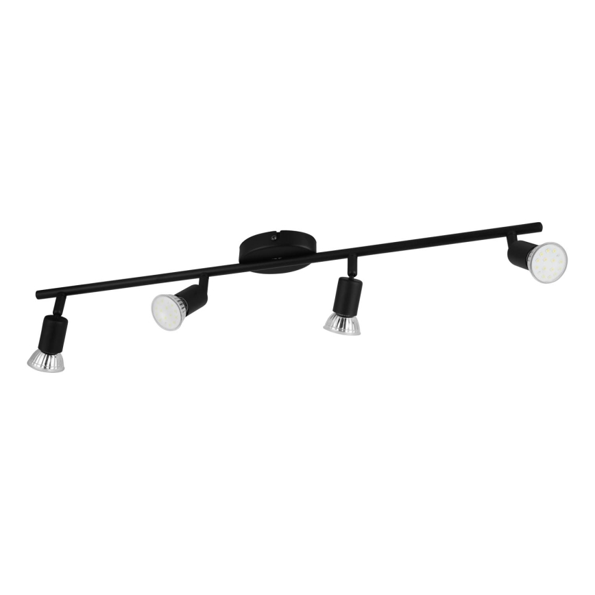 Eglo - Светодиодный точечный светильник 4xGU10/2,8W/230V 3000K черный