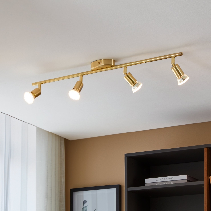 Eglo - Светодиодный точечный светильник 4xGU10/2,8W/230V 3000K золотистый