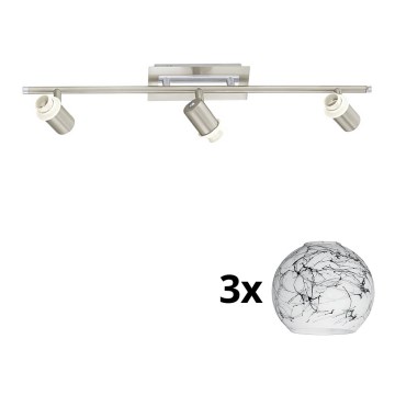 Eglo - Светодиодный точечный светильник MY CHOICE 3xE14/40W/230V матовый хром/белый/черный