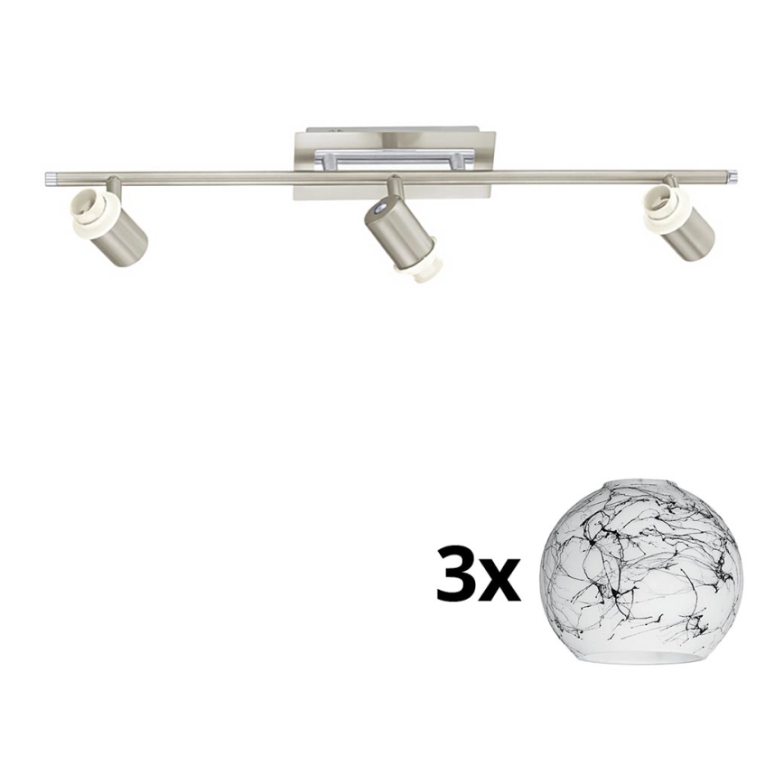 Eglo - Светодиодный точечный светильник MY CHOICE 3xE14/40W/230V матовый хром/белый/черный