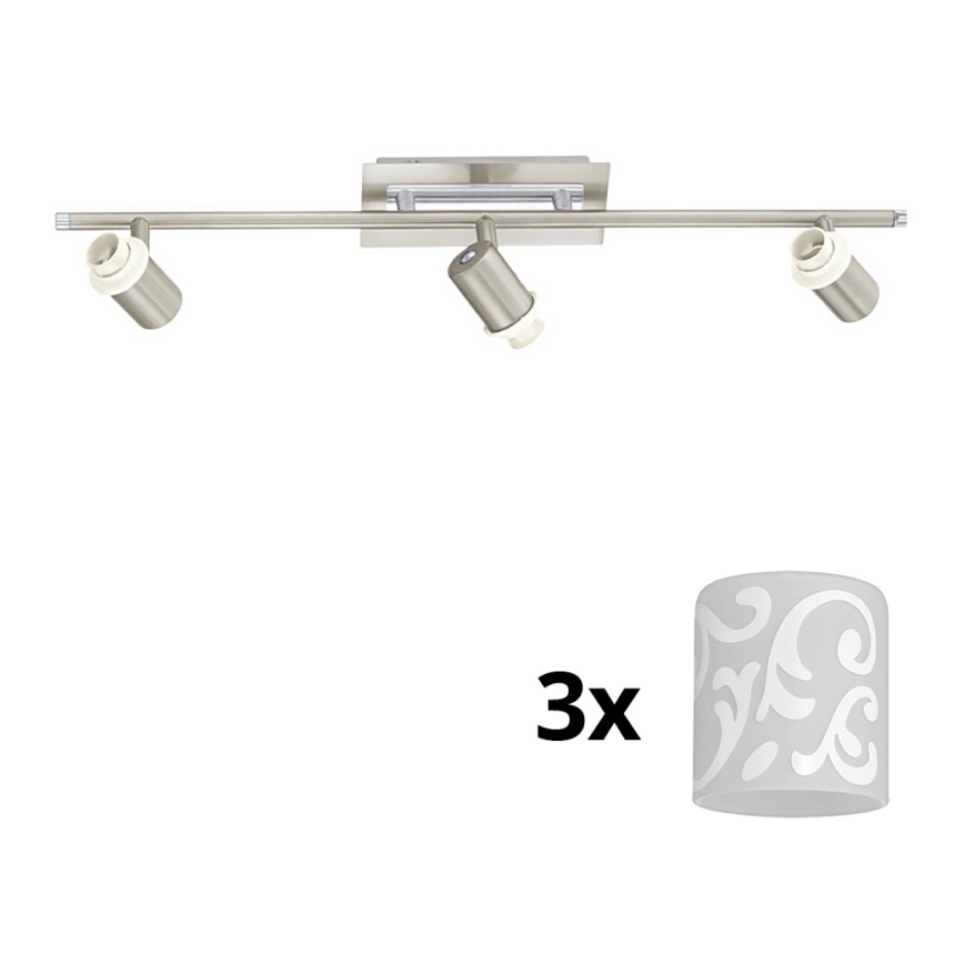 Eglo - Светодиодный точечный светильник MY CHOICE 3xE14/40W/230V матовый хром/белый