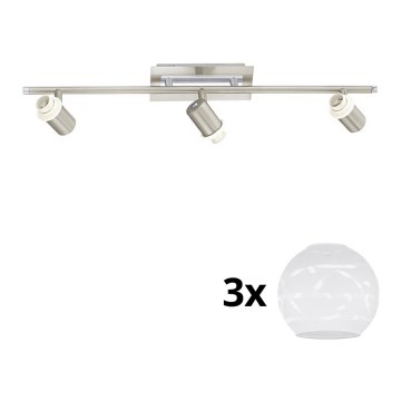 Eglo - Светодиодный точечный светильник MY CHOICE 3xE14/40W/230V матовый хром/белый