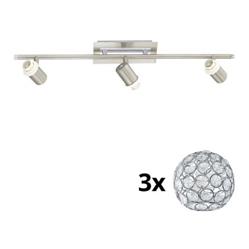 Eglo - Светодиодный точечный светильник MY CHOICE 3xE14/40W/230V матовый хром