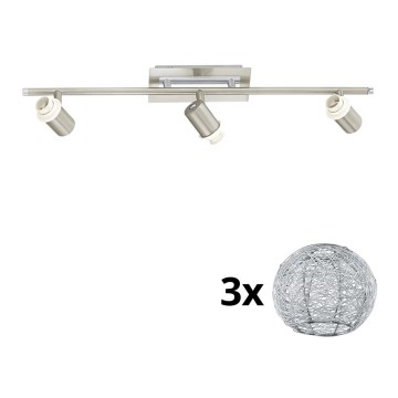 Eglo - Светодиодный точечный светильник MY CHOICE 3xE14/40W/230V матовый хром