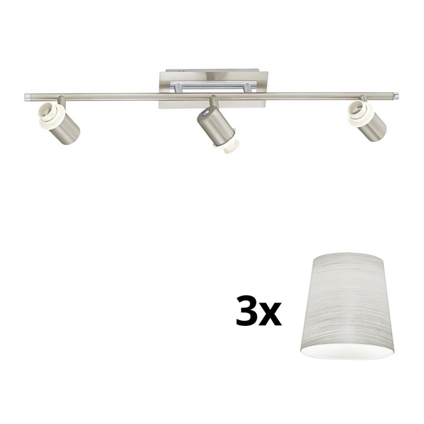 Eglo - Светодиодный точечный светильник MY CHOICE 3xE14/40W/230V матовый хром/кремовый