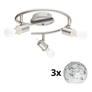 Eglo - Светодиодный точечный светильник MY CHOICE 3xE14/4W/230V матовый хром/белый/черный