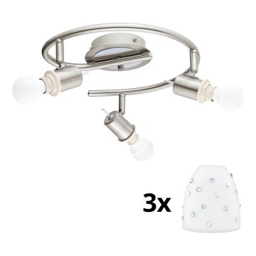 Eglo - Светодиодный точечный светильник MY CHOICE 3xE14/4W/230V матовый хром/белый