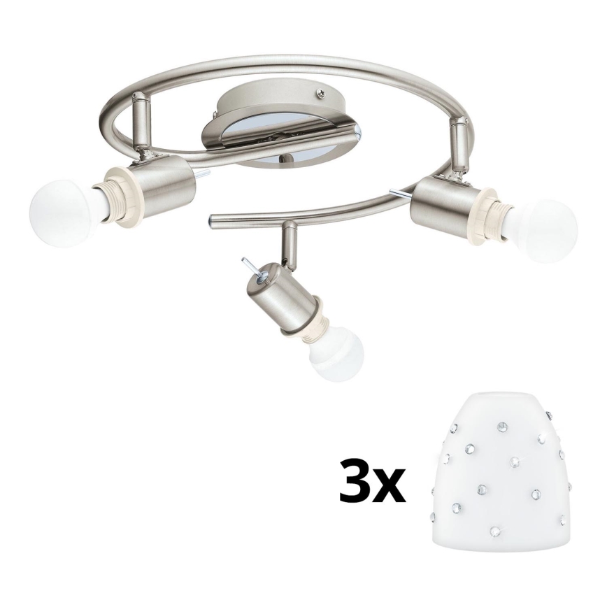 Eglo - Светодиодный точечный светильник MY CHOICE 3xE14/4W/230V матовый хром/белый