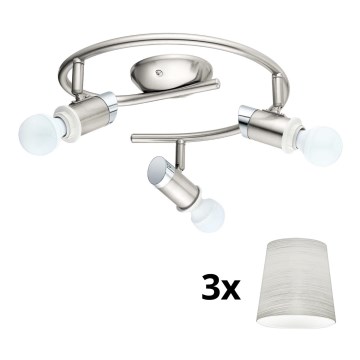 Eglo - Светодиодный точечный светильник MY CHOICE 3xE14/4W/230V матовый хром/кремовый