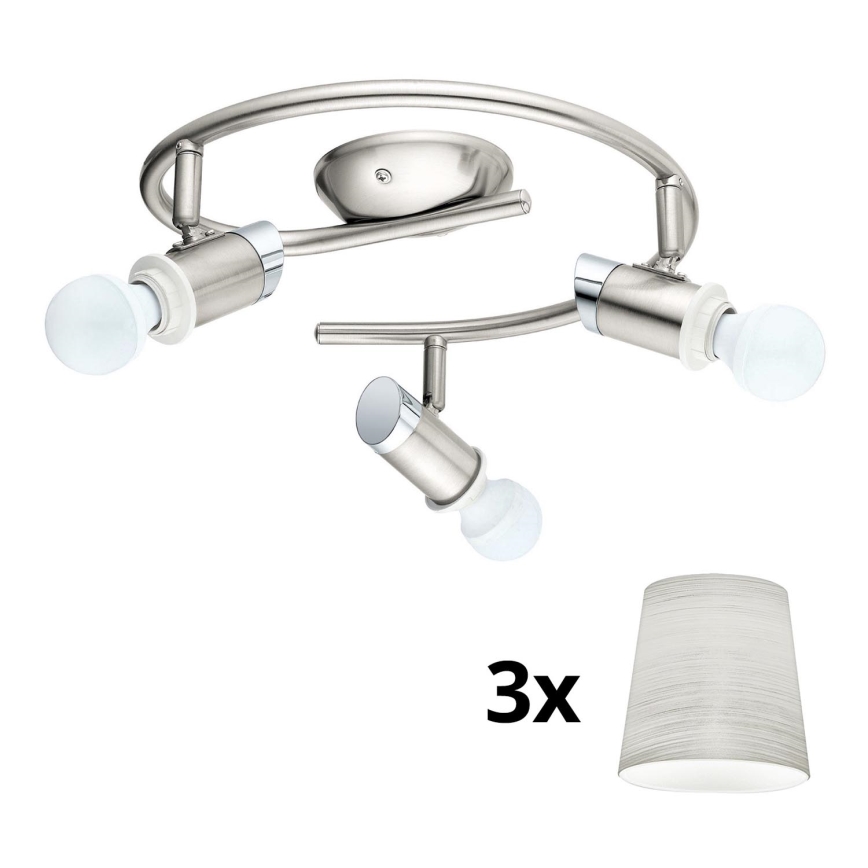 Eglo - Светодиодный точечный светильник MY CHOICE 3xE14/4W/230V матовый хром/кремовый