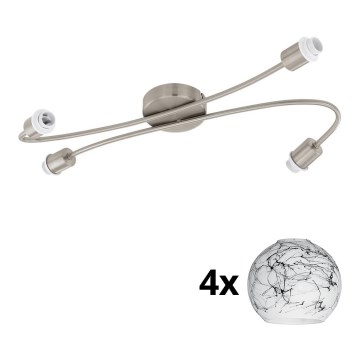 Eglo - Светодиодный точечный светильник MY CHOICE 4xE14/4W/230V матовый хром/белый/черный