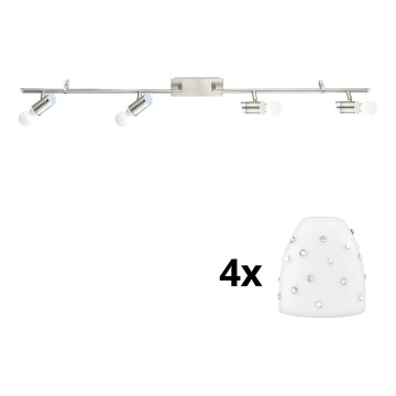 Eglo - Светодиодный точечный светильник MY CHOICE 4xE14/4W/230V матовый хром/белый