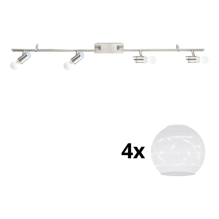 Eglo - Светодиодный точечный светильник MY CHOICE 4xE14/4W/230V матовый хром/белый