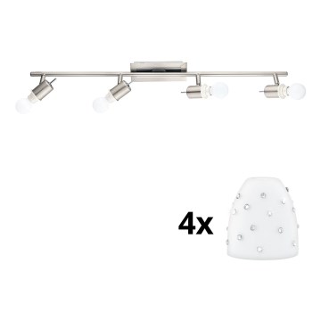 Eglo - Светодиодный точечный светильник MY CHOICE 4xE14/4W/230V матовый хром/белый