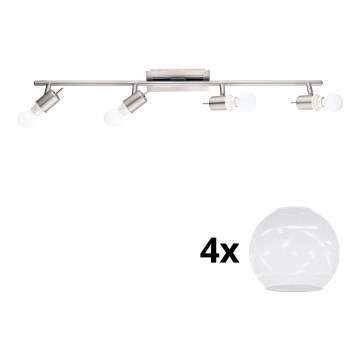 Eglo - Светодиодный точечный светильник MY CHOICE 4xE14/4W/230V матовый хром/белый