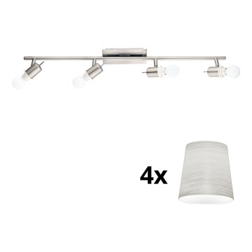 Eglo - Светодиодный точечный светильник MY CHOICE 4xE14/4W/230V матовый хром/кремовый
