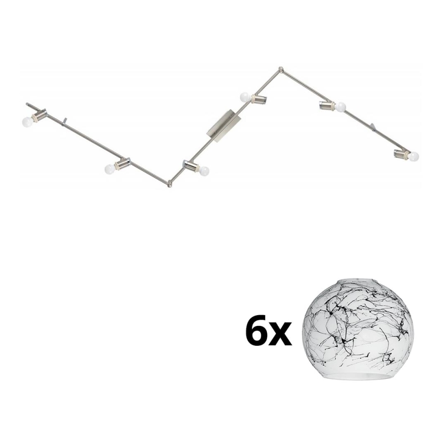 Eglo - Светодиодный точечный светильник MY CHOICE 6xE14/4W/230V матовый хром/белый/черный