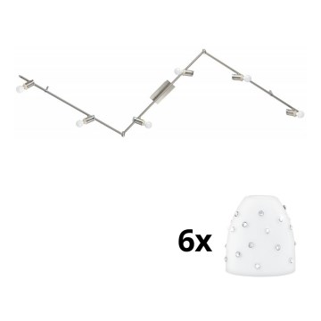 Eglo - Светодиодный точечный светильник MY CHOICE 6xE14/4W/230V матовый хром/белый