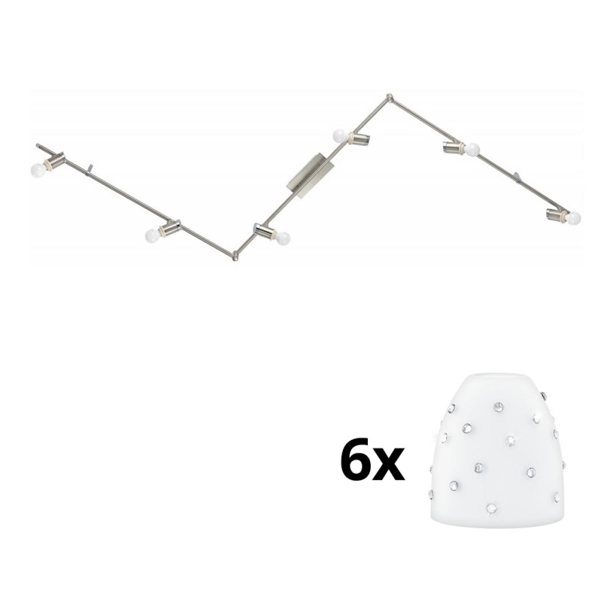 Eglo - Светодиодный точечный светильник MY CHOICE 6xE14/4W/230V матовый хром/белый