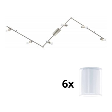 Eglo - Светодиодный точечный светильник MY CHOICE 6xE14/4W/230V матовый хром/белый