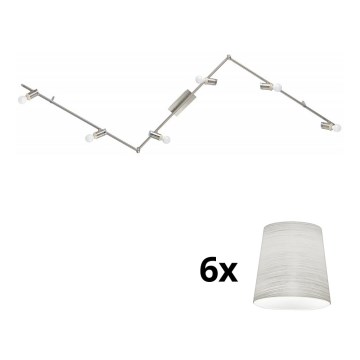 Eglo - Светодиодный точечный светильник MY CHOICE 6xE14/4W/230V матовый хром/кремовый