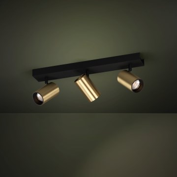 Eglo - Светодиодный точечный светильник 3xGU10/4,5W/230V 3000K черный/золотистый