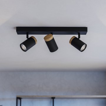 Eglo - Светодиодный точечный светильник 3xGU10/4,5W/230V 3000K черный/коричневый