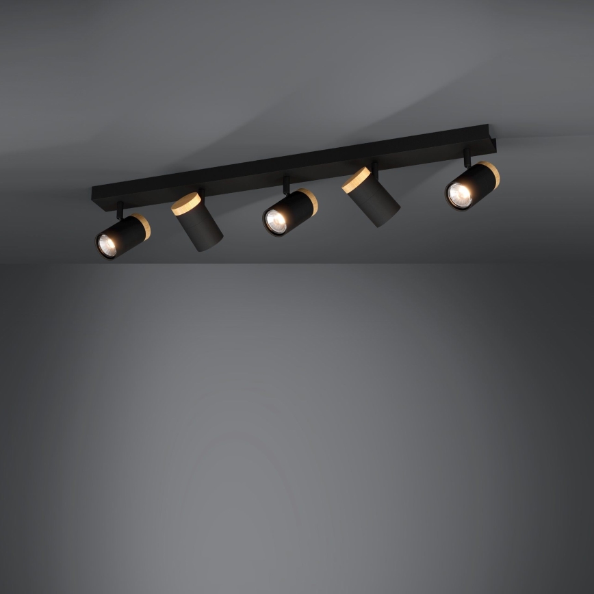 Eglo - Светодиодный точечный светильник 5xGU10/4,5W/230V 3000K черный/коричневый