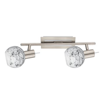 Eglo - Светодиодный точечный светильник MY CHOICE 2xE14/4W/230V матовый хром/белый/черный