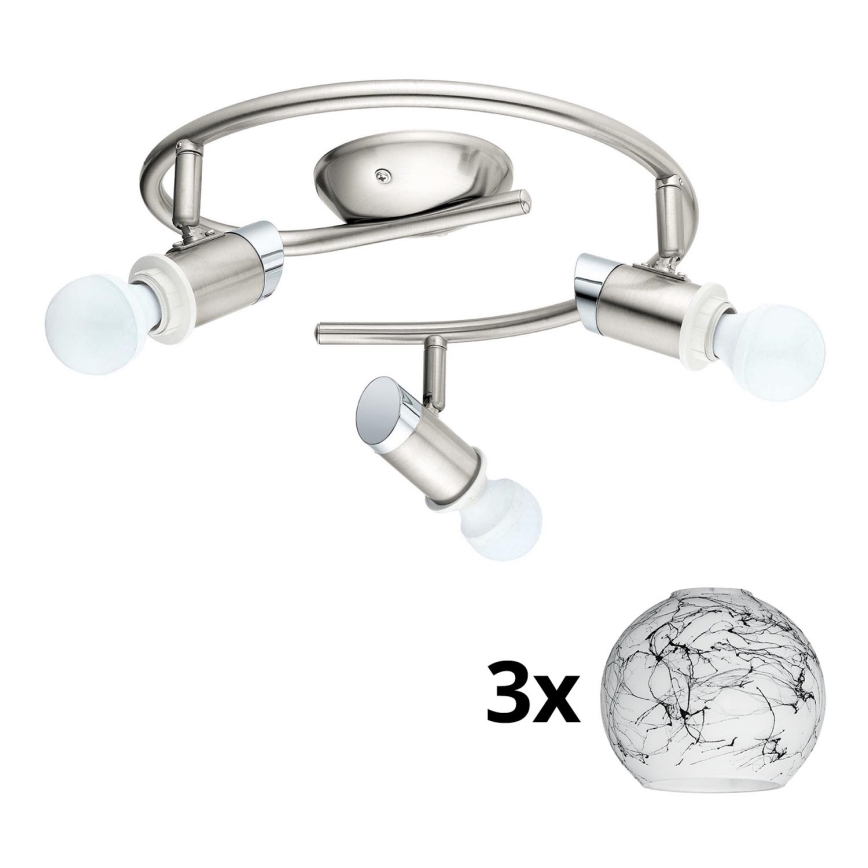 Eglo - Светодиодный точечный светильник MY CHOICE 3xE14/4W/230V матовый хром/белый/черный