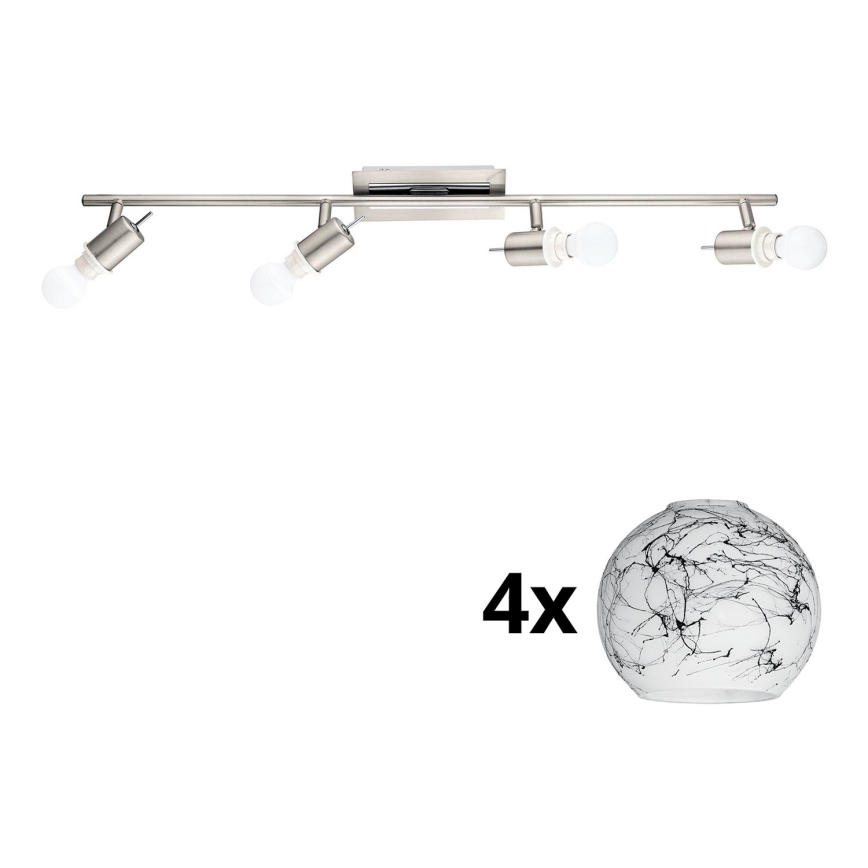 Eglo - Светодиодный точечный светильник MY CHOICE 4xE14/4W/230V матовый хром/белый/черный