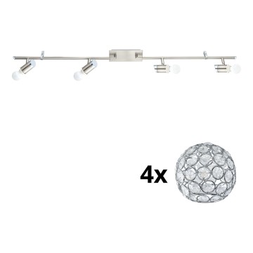 Eglo - Светодиодный точечный светильник MY CHOICE 4xE14/4W/230V матовый хром