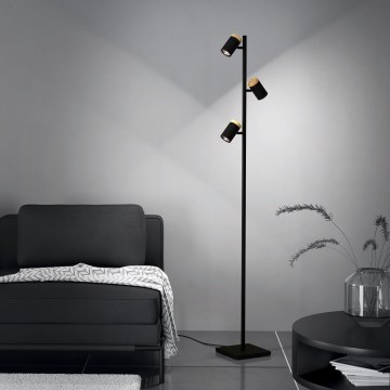 Eglo - Светодиодный торшер 3xGU10/4,5W/230V 3000K черный/коричневый