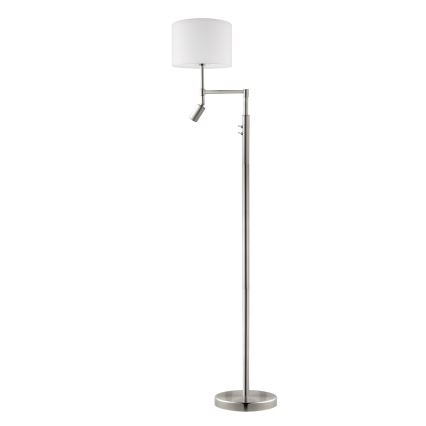 Eglo - Светодиодный торшер TUNJA 1xE27/60W/230V + LED/2,1W диаметр 30 см матовый хром/белый