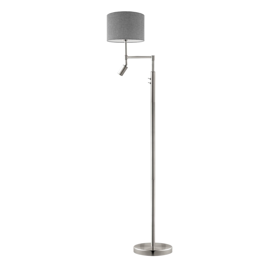Eglo - Светодиодный торшер TUNJA 1xE27/60W/230V + LED/2,1W диаметр 30 см матовый хром/серый