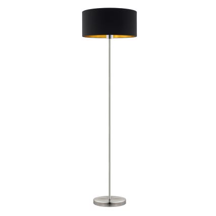 Eglo - Светодиодный торшер TUNJA 1xE27/60W/230V матовый хром/черный