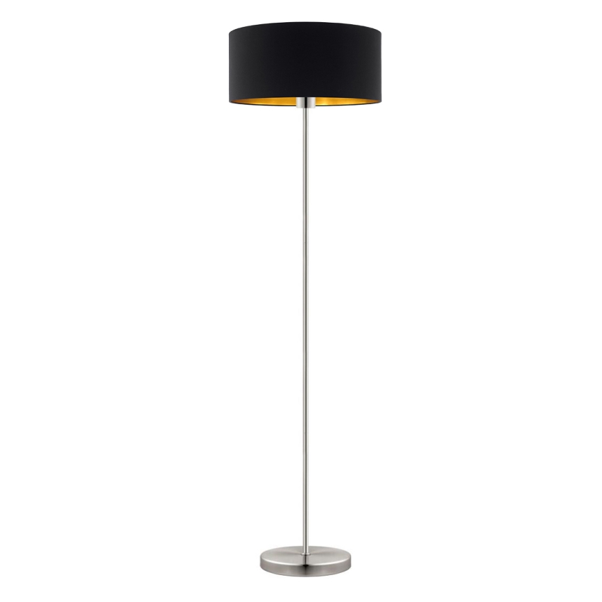 Eglo - Светодиодный торшер TUNJA 1xE27/60W/230V матовый хром/черный