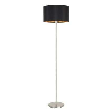 Eglo - Светодиодный торшер TUNJA 1xE27/60W/230V матовый хром/черный