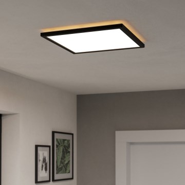 Eglo - Светодиодный уличный потолочный светильник с регулированием яркости LED/17,6W/230V 2700-6500K 39x39 см IP44 черный + дистанционное управление