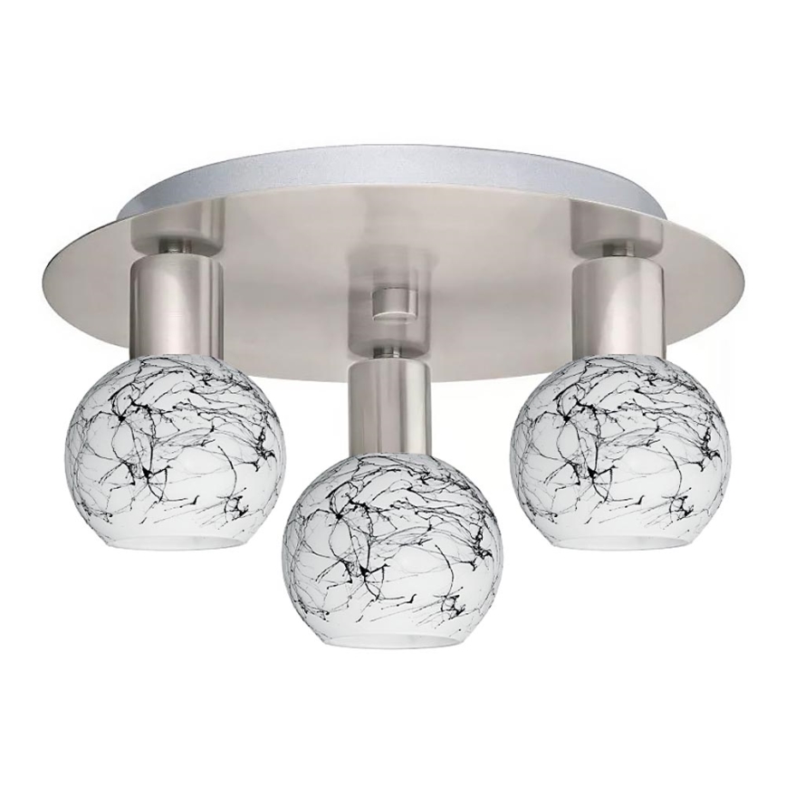 Eglo - Світильник стельовий LED MY CHOICE 3xE14/4W/230V матовий хром/білий/чорний