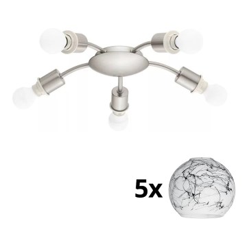 Eglo - Світильник стельовий LED MY CHOICE 5xE14/4W/230V матовий хром/білий/чорний